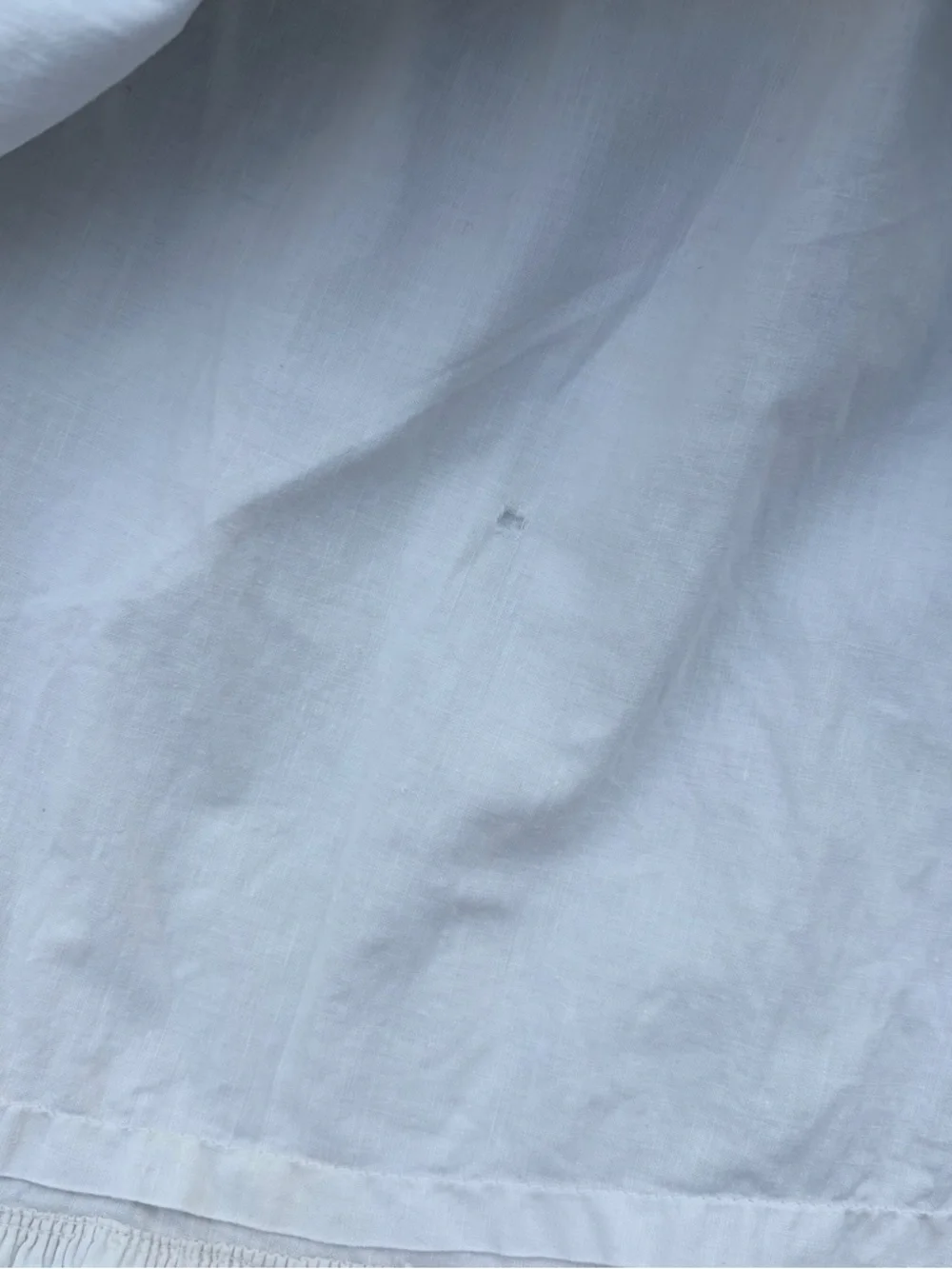 Antique Edwardian White Cotton Eyelet Tiered Prairie Midi Petticoat Dress Size 8 - Picture 13 of 16